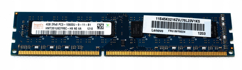 Hynix Lenovo 4GB 1333MHz PC3-10600U DDR3 NonECC 240-Pin DIMM ( HMT351U6CFR8C-H9 89Y9224 ) REF