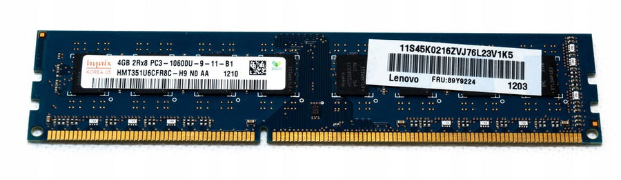 Hynix Lenovo 4GB 1333MHz PC3-10600U DDR3 NonECC 240-Pin DIMM ( HMT351U6CFR8C-H9 89Y9224 ) REF