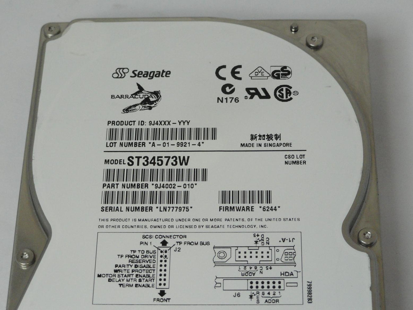 PR00324_9J4002-010_Seagate 4.5GB SCSI 68 Pin 7200rpm 3.5in HDD - Image3