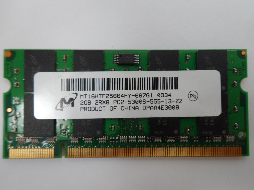 PR24021_MT16HTF25664HY-667G1_Micron MT16HTF25664HY-667G1 DDR2 2Gb Ram - Image2
