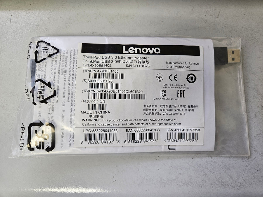 Lenovo ThinkPad USB 3.0 Ethernet Network Adapter ( 4X90E51405 ) NEW