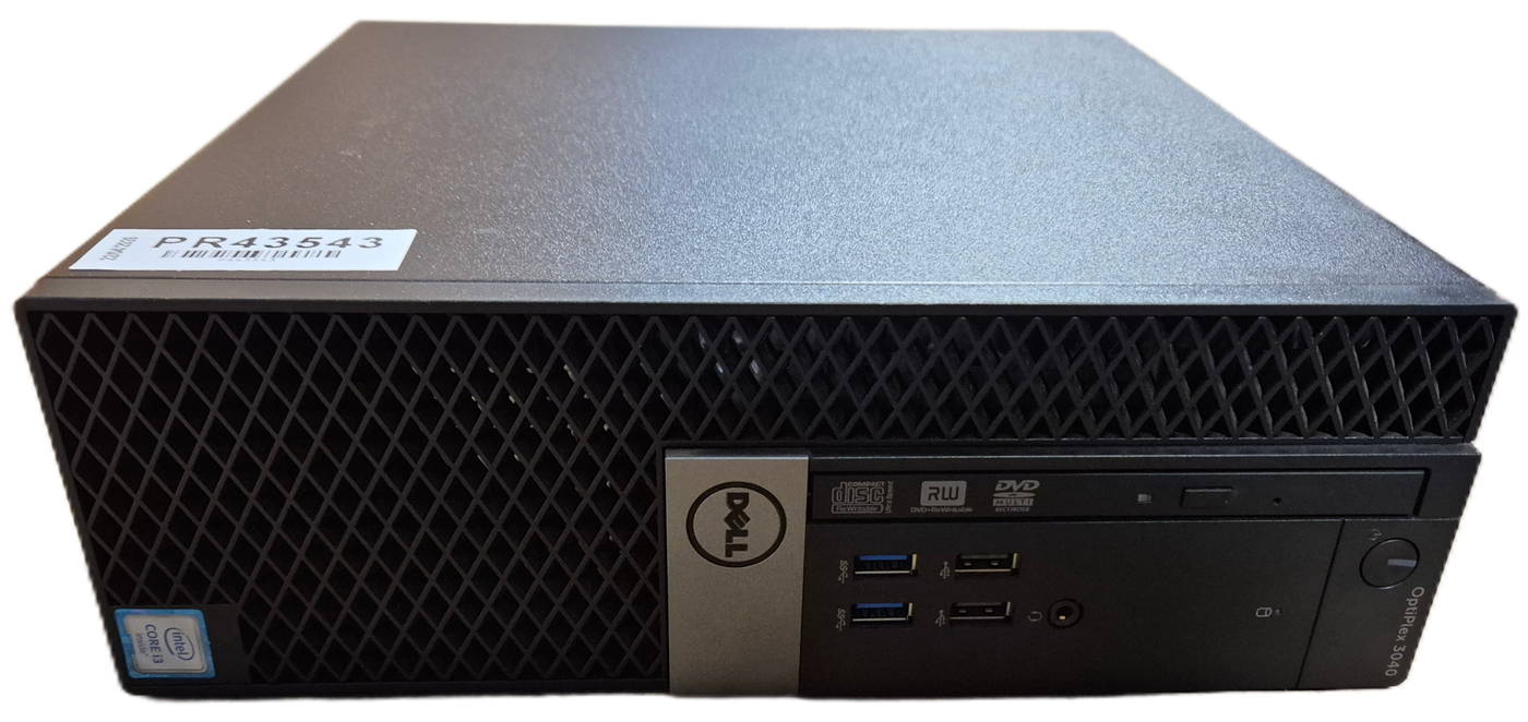 Dell Optiplex 3040 SFF 500GB HDD 4GB RAM i3-6100 3.7GHz DVD Win10 w/ wifi card NO AERIALS ( D11S001 ) USED