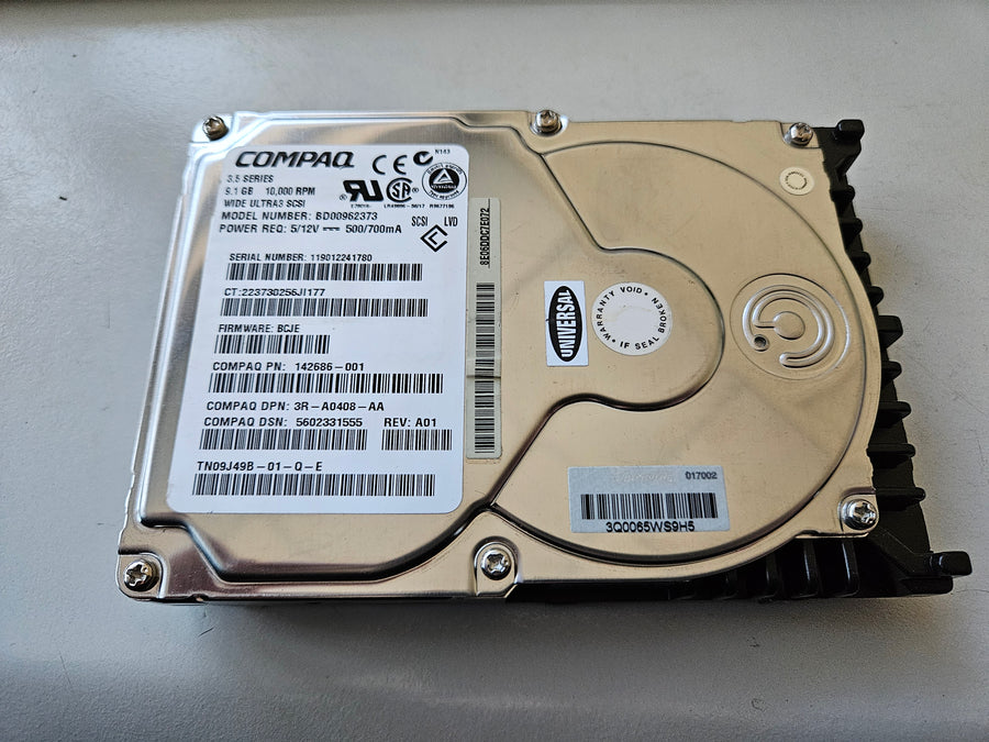 Compaq 9.1GB SCSI SCA 80 3.5" HDD ( BD00962373 142686-001 3R-A0408-AA TN09J49B ) REF