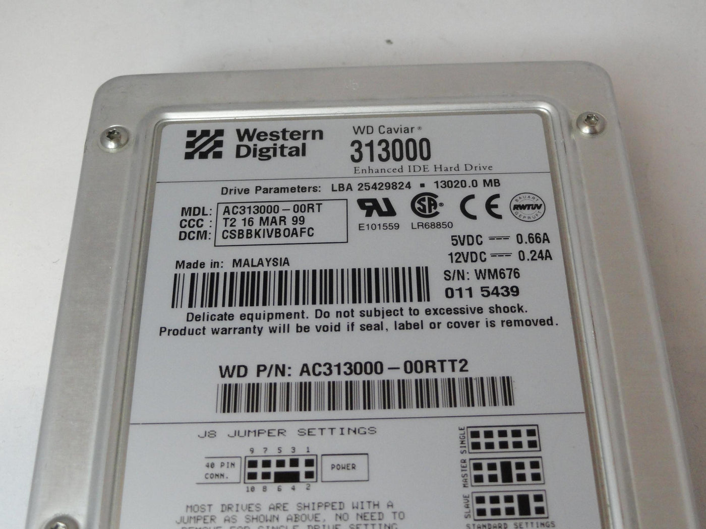 PR22395_AC31300-00RT_Western Digital 13Gb IDE 5400rpm 3.5in HDD - Image2