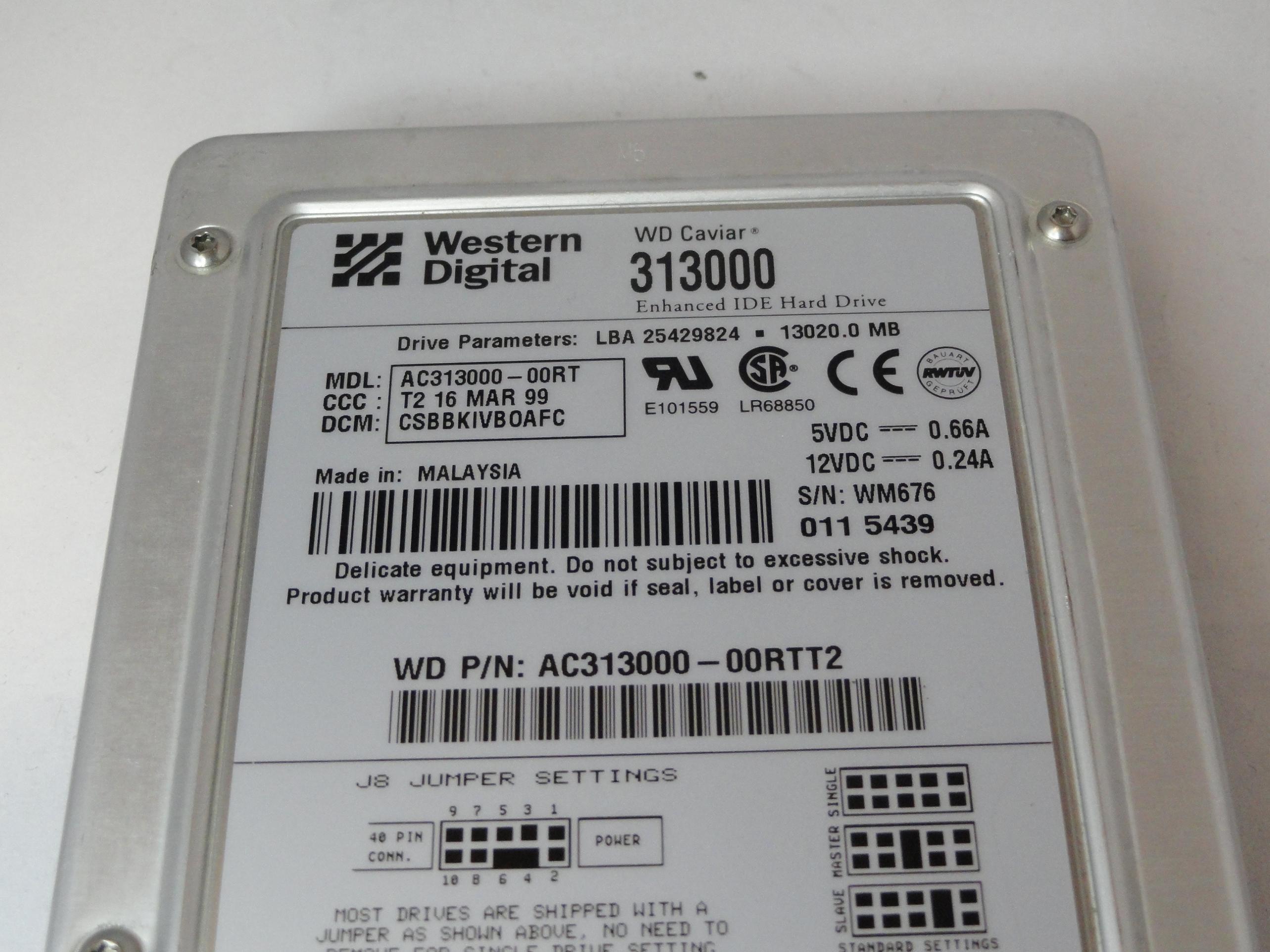 PR22395_AC31300-00RT_Western Digital 13Gb IDE 5400rpm 3.5in HDD - Image2