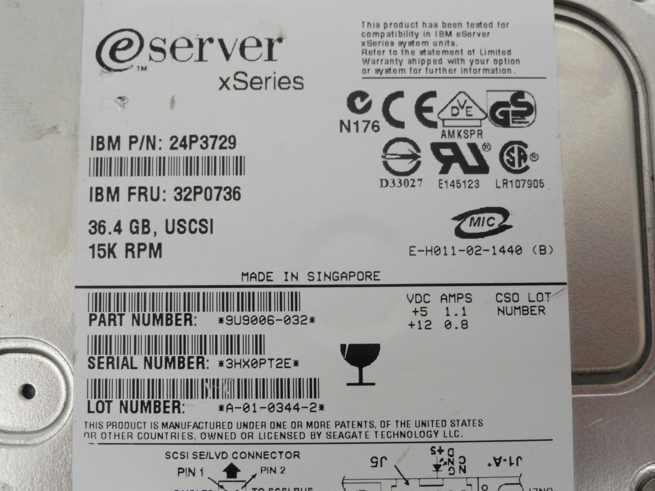 PR20005_9U9006-032_Seagate IBM 36.4Gb SCSI 80 Pin 15Krpm 3.5in HDD - Image3