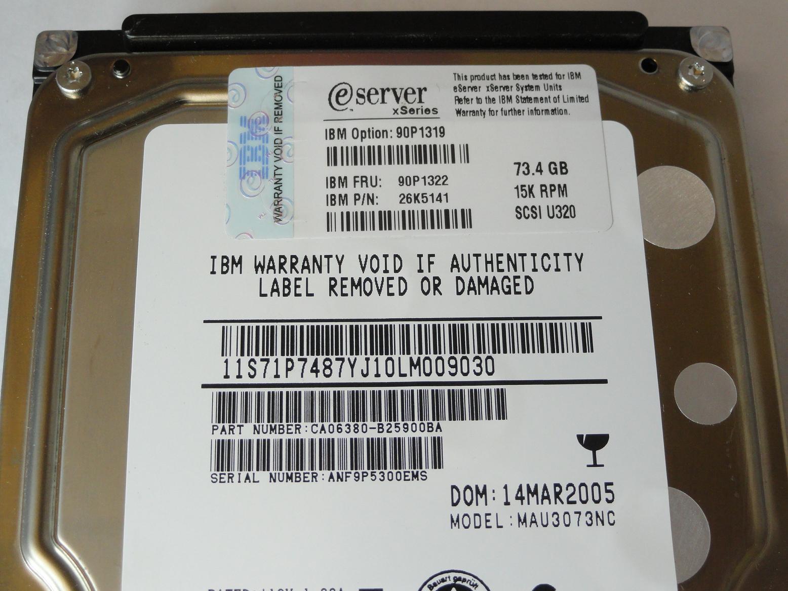 PR23089_CA06380-B25900BA_Fujitsu IBM 73.4Gb SCSI 80 Pin 15Krpm 3.5in HDD - Image3