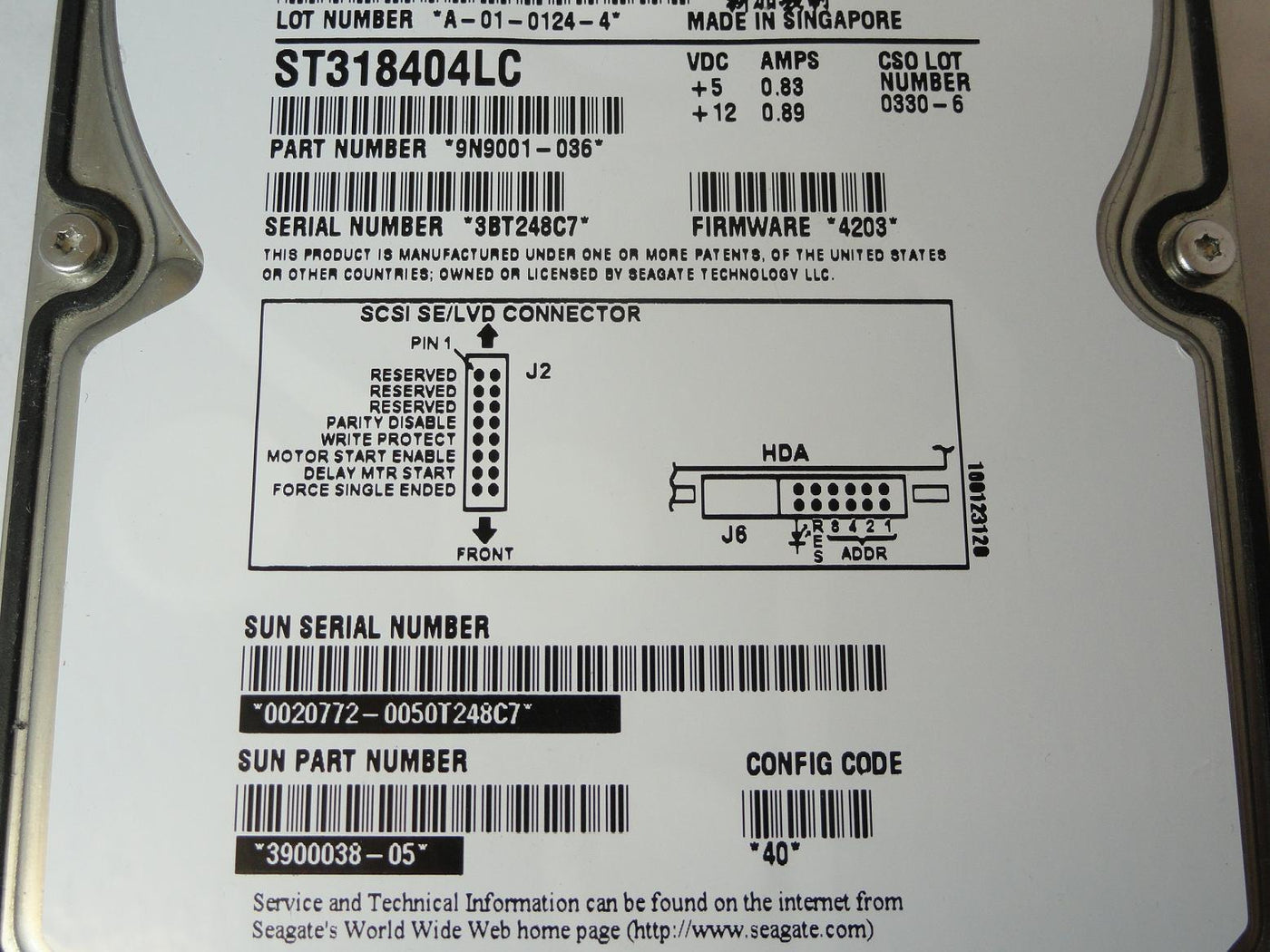 PR23187_9N9001-036_Seagate Sun 18.4Gb SCSI 80 Pin 10Krpm 3.5in HDD - Image3