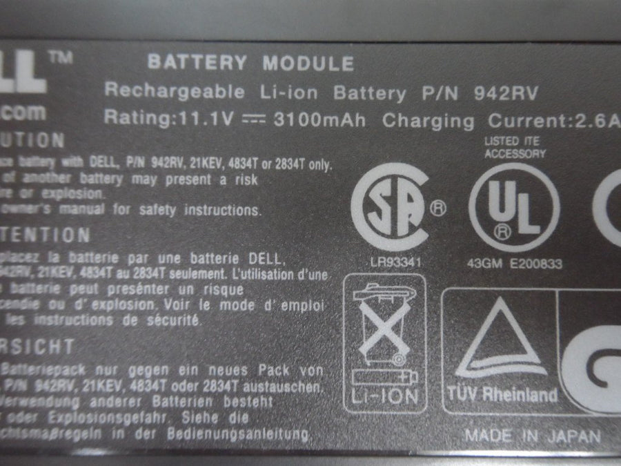 PR18512_0942RV_Dell 0942RV Laptop Battery - Image2
