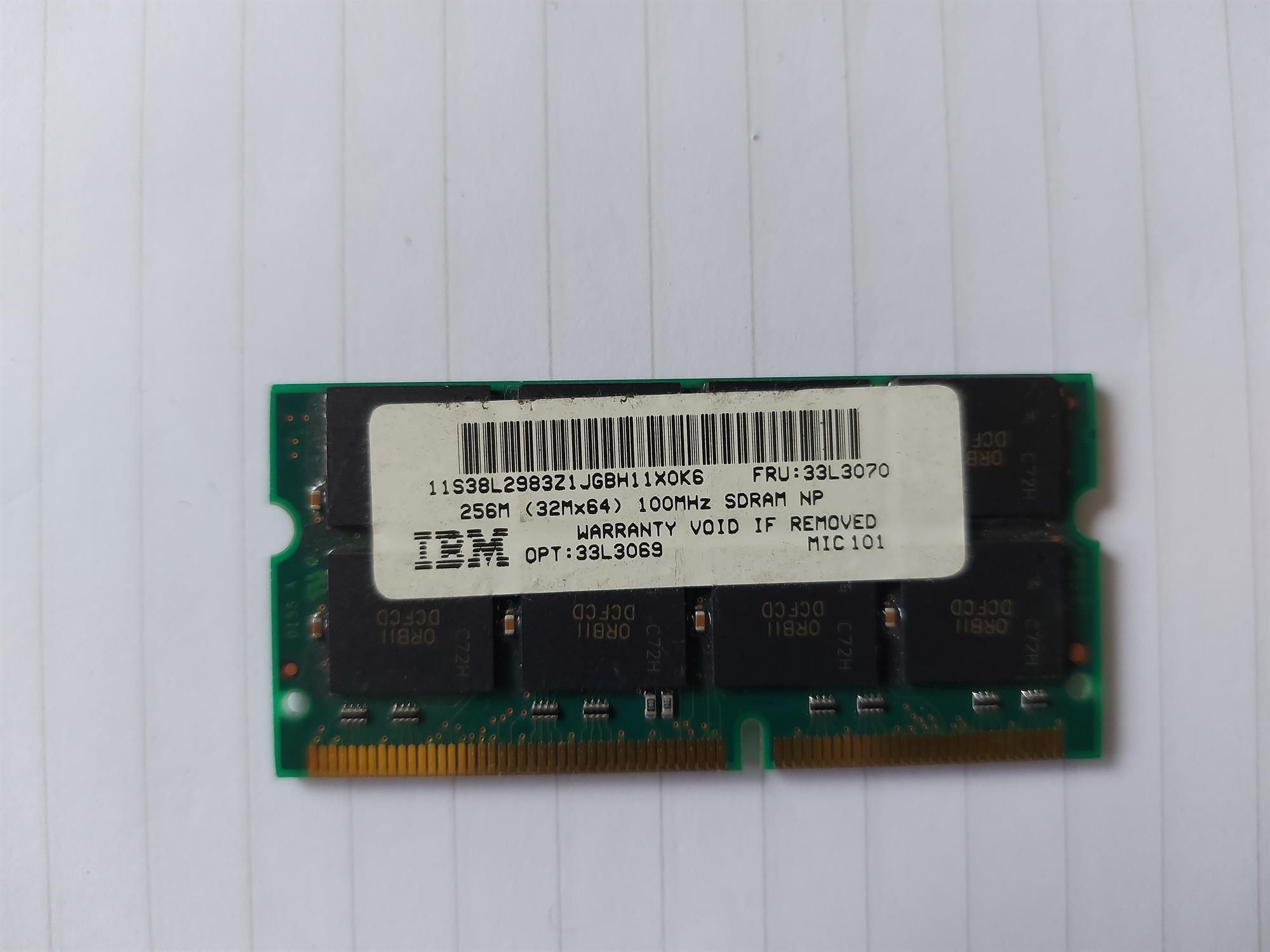 Micron/HP 256MB PC100 100MHz non-ECC Unbuffered CL2 144-Pin SDRAM SoDimm Memory Module (MT16LSDF3264HG-10EB2 33L3070)