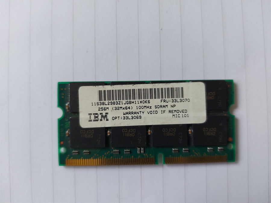 Micron/HP 256MB PC100 100MHz non-ECC Unbuffered CL2 144-Pin SDRAM SoDimm Memory Module (MT16LSDF3264HG-10EB2 33L3070)