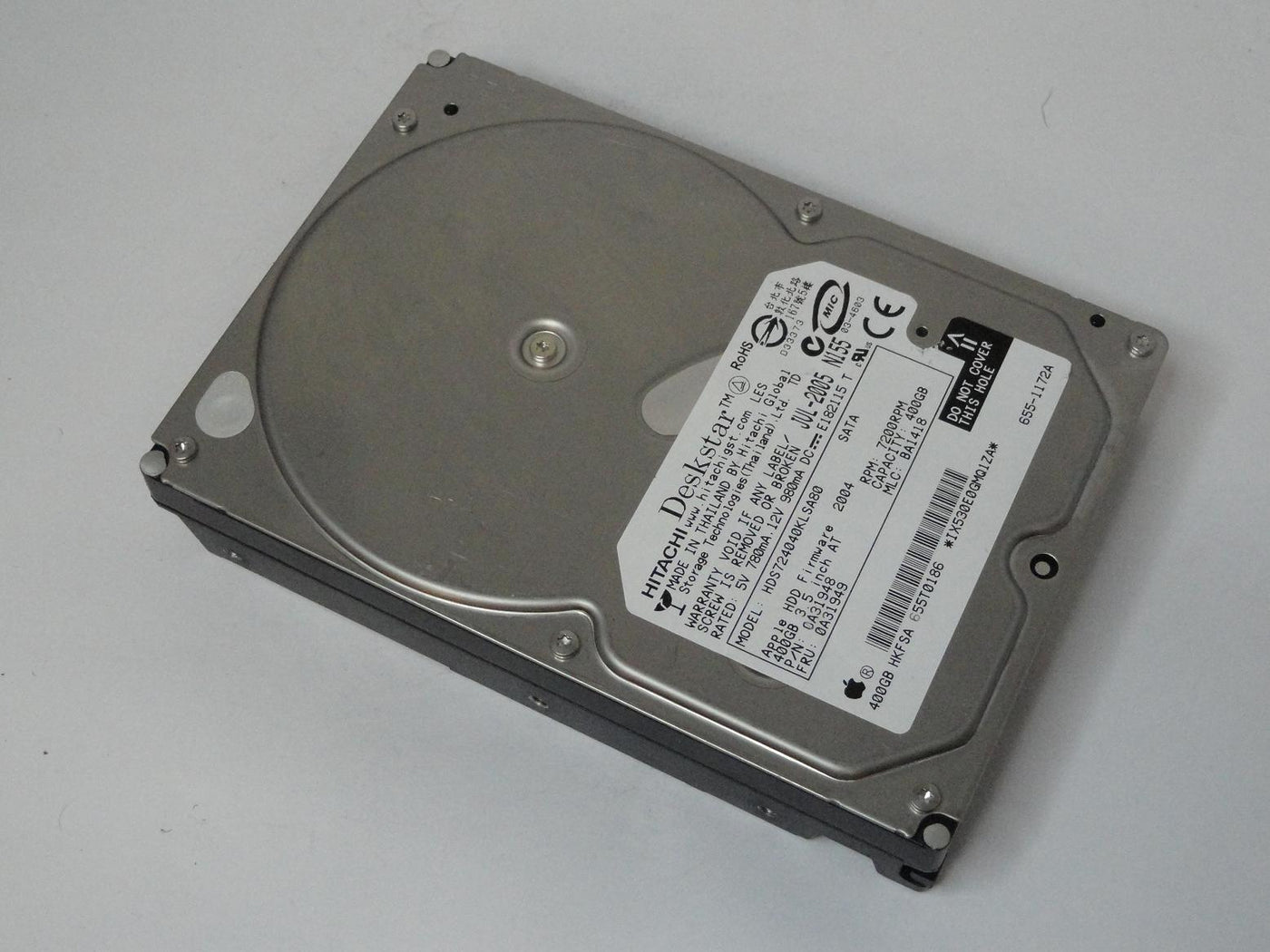 0A31948 - Hitachi Apple 400GB SATA 7200rpm 3.5in Deskstar HDD - Refurbished