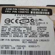 PR23951_13G1815_Hitachi IBM 30GB IDE 4200rpm 2.5in HDD - Image3