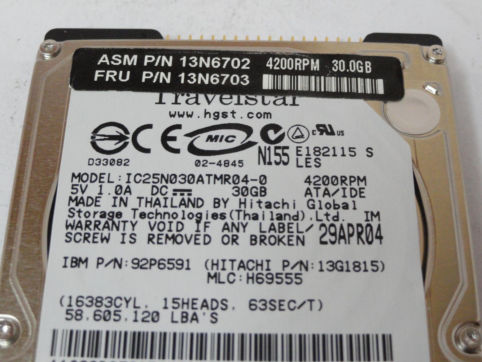 PR23951_13G1815_Hitachi IBM 30GB IDE 4200rpm 2.5in HDD - Image3