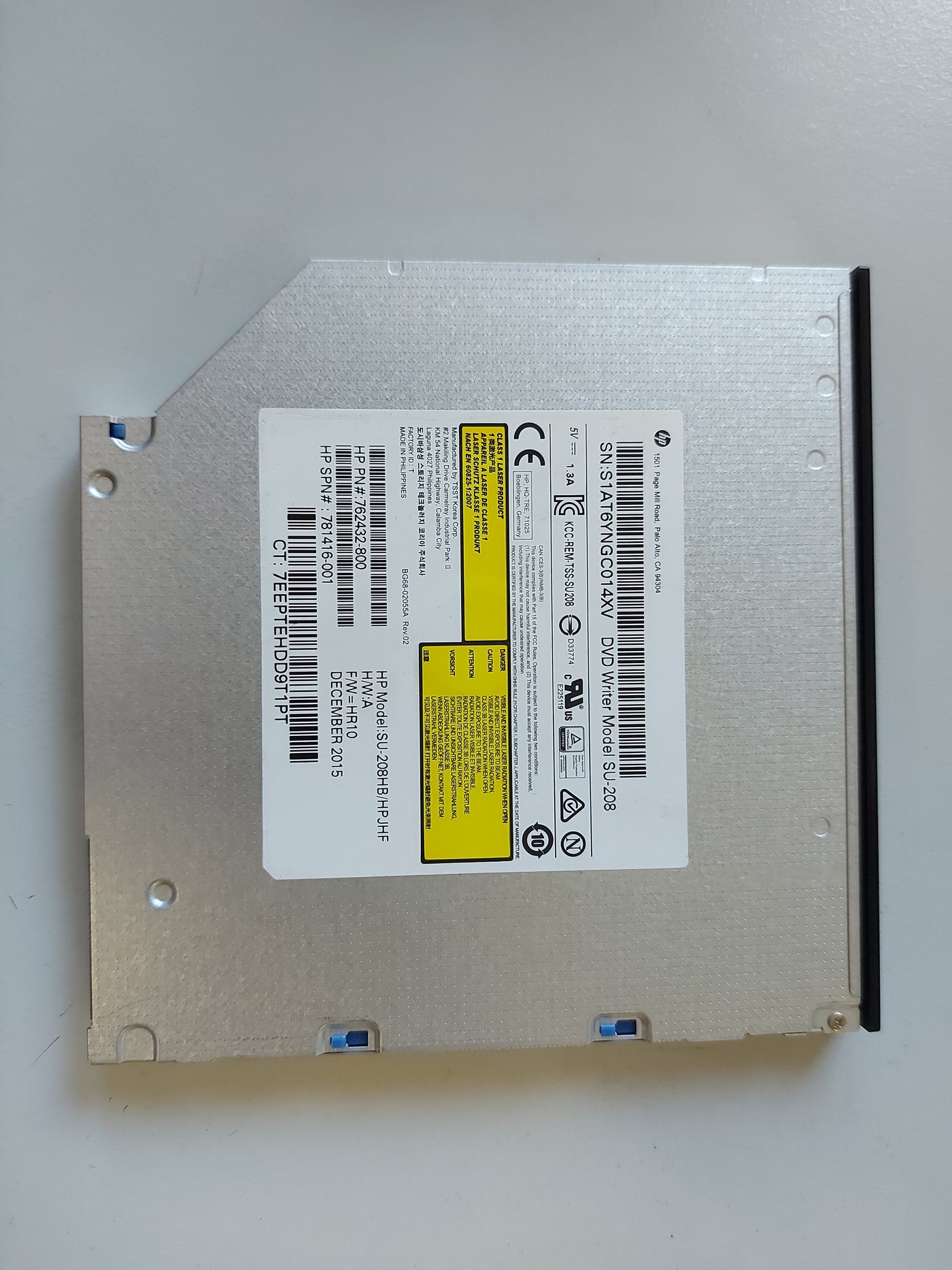 HP Samsung SU-208HB/HPJHF Super Multi 8X DVD RW DL Burner 24X CD-R Writer 9.5mm Super Slim Laptop Internal SATA Drive (762432-800 781416-001)