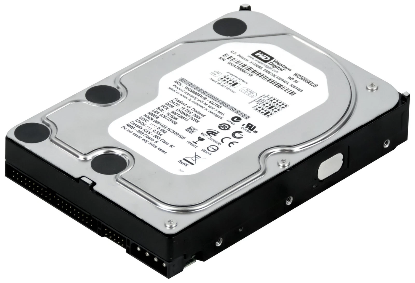 Western Digital 500Gb IDE 7200rpm 3.5" HDD ( WD5000AVJB-63YUA0 ) REF