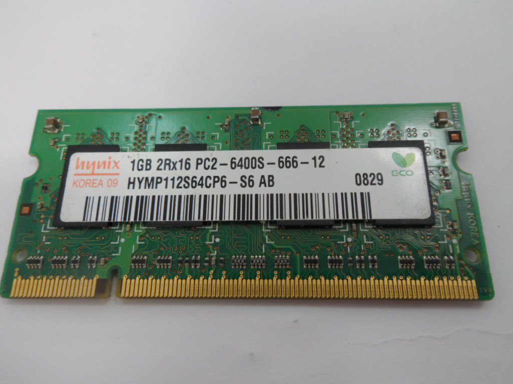 HYMP112S64CP6-S6 - Hynix 1GB 200p PC2-6400 CL6 8c 64x16 DDR2-800 2Rx16 1.8V SODIMM - Refurbished