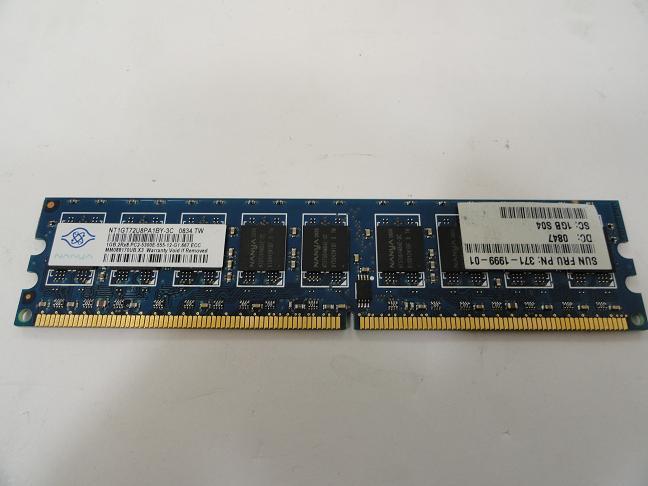 Nanya/ Sun 1GB PC2-5300 DDR2-667MHz DIMM RAM ( NT1GT72U8PA1BY-3C / 371-1999 371-1999-01)SB