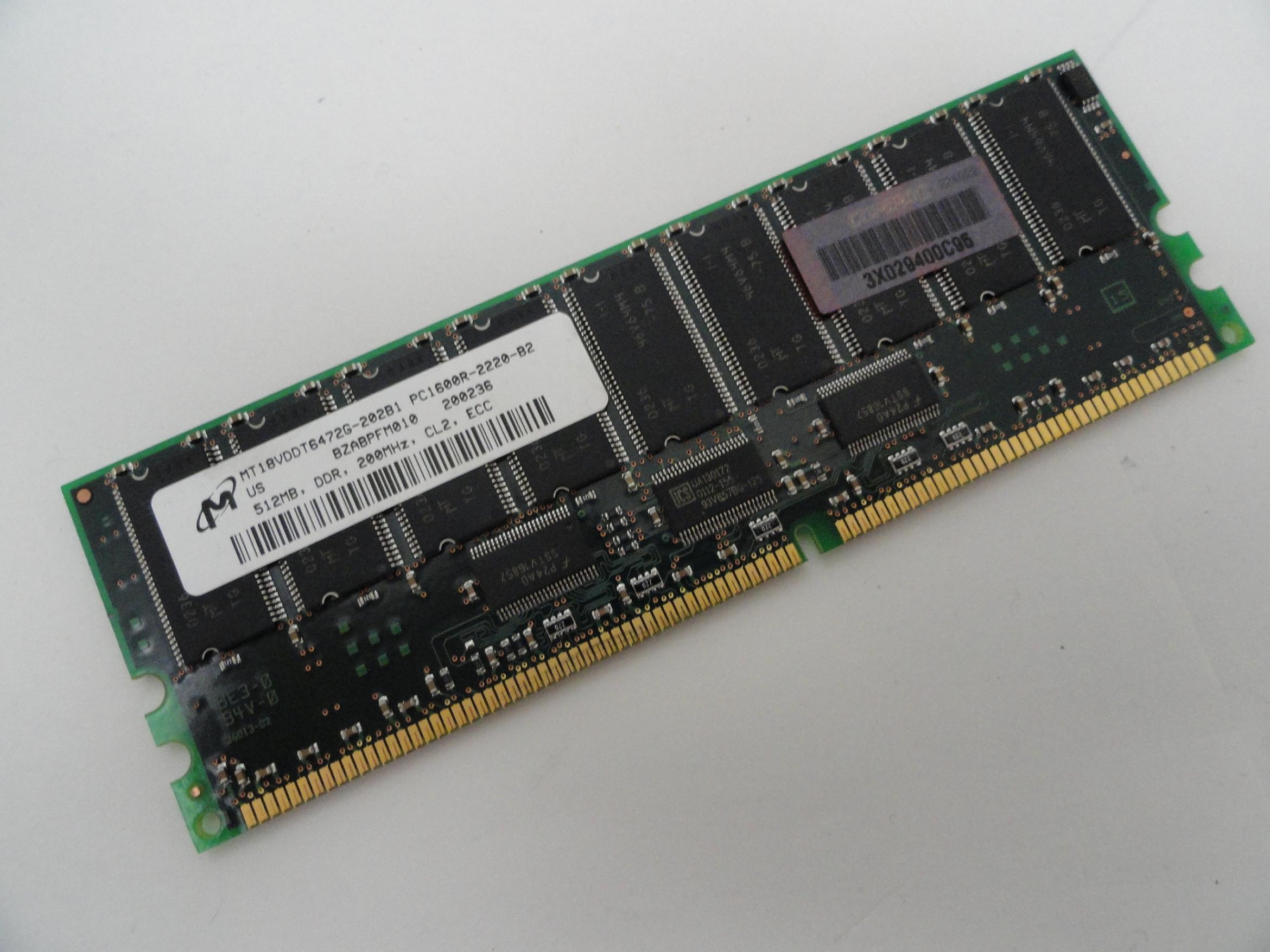 PR16909_PC1600R-2220-B2_Micron HP 512Mb 200MHz ECC CL2 DDR RAM Module - Image3