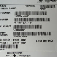 HP Seagate 4.2Gb SCSI 80 Pin 7200rpm 3.5in HDD ( 9C6004-040 D3583C D3583-63004 D3583-60003 D3583-69004 ) USED