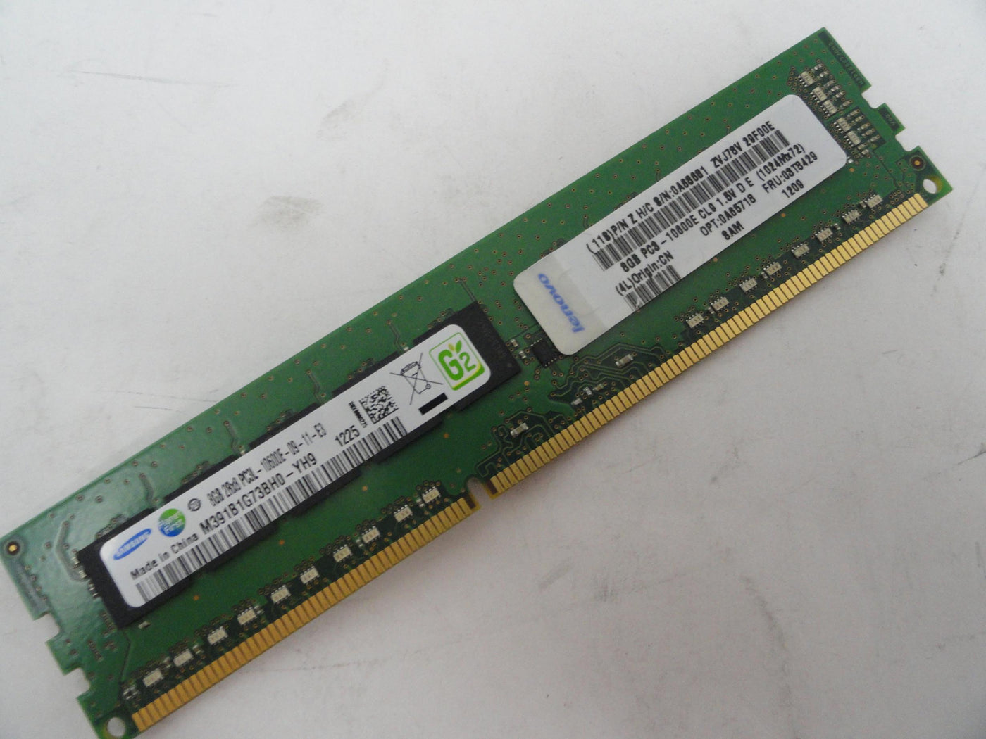 0A65718 - Lenovo 8Gb PC3-10600 DDR3-1333 ECC UDIMM RAM - NOB