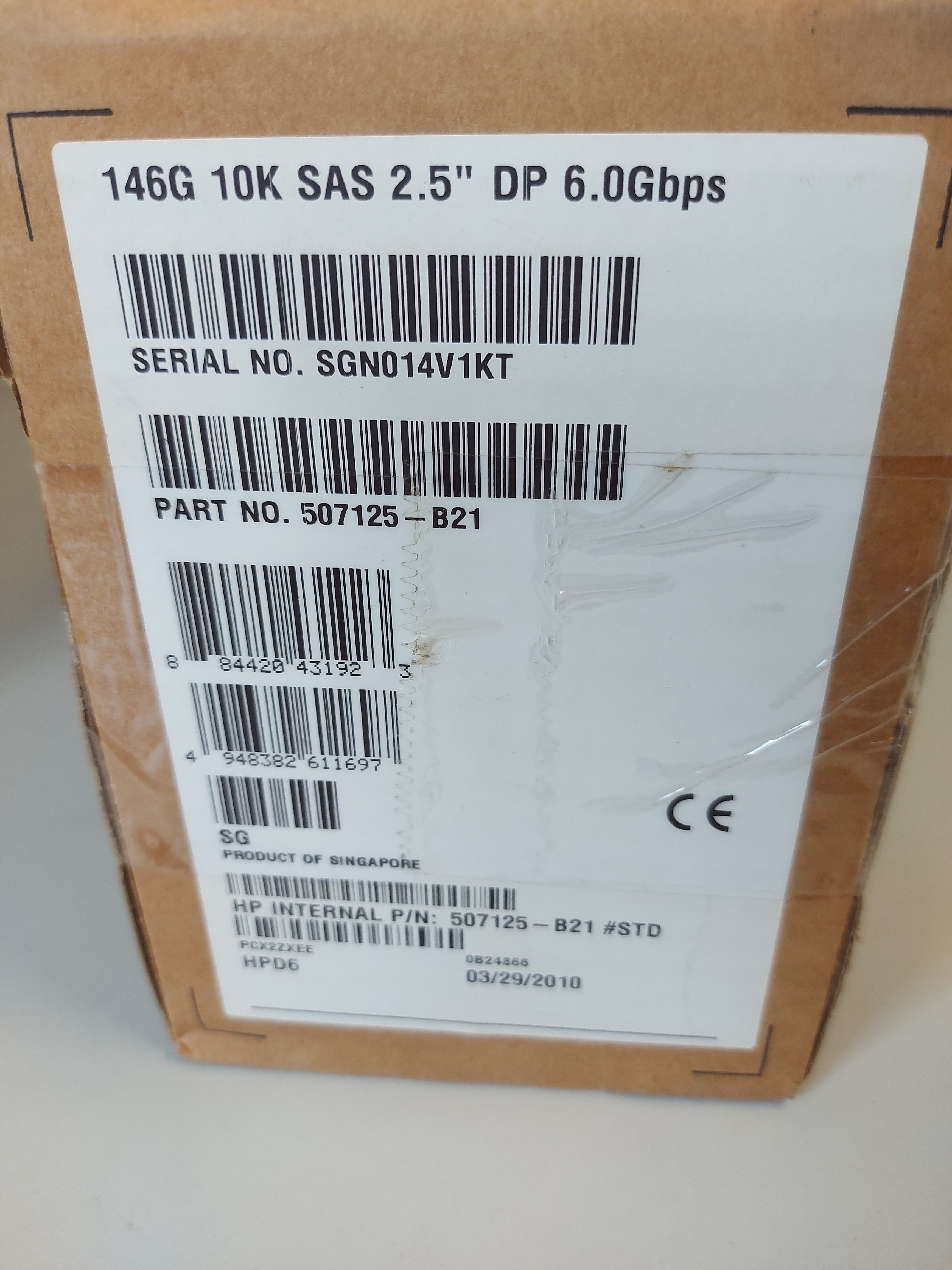 HP 146GB 10Krpm 6G 2.5-inch SAS Hard Drive ( 507125-B21 ) NOB