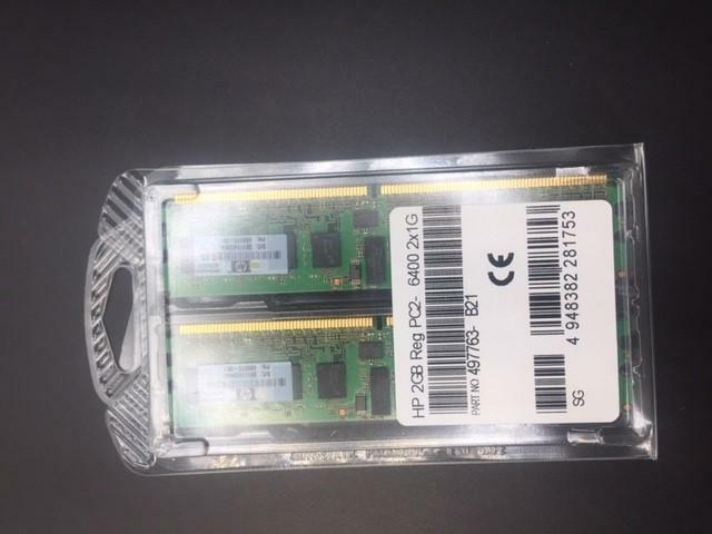 HP 2GB REG ECC PC2-6400 800Mhz Server Memory ( 497763-B21 499275-061 ) NEW