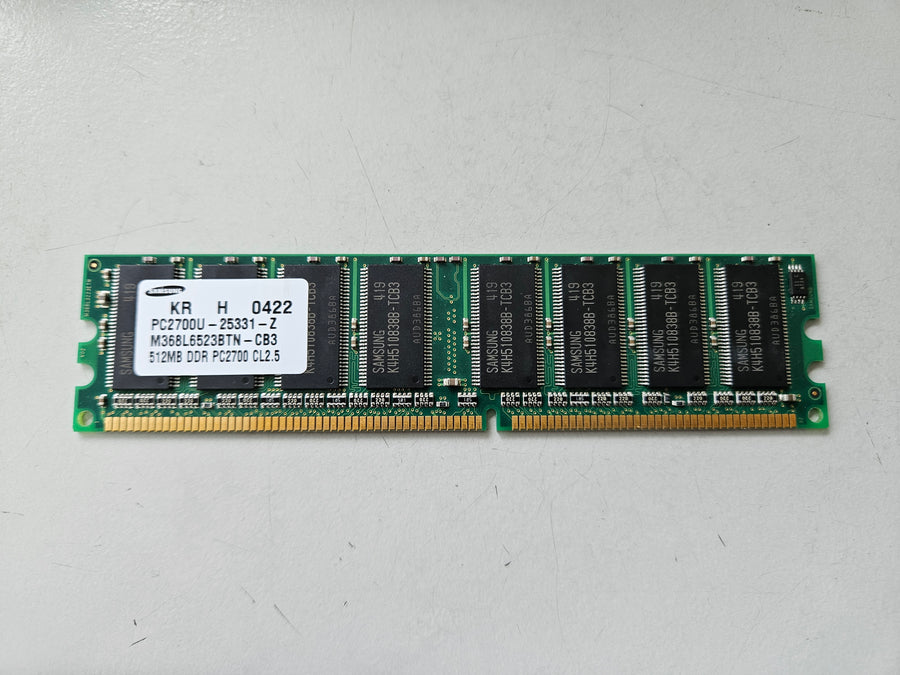 Samsung 512MB PC2700 DDR-333MHz non-ECC Unbuffered CL2.5 184-Pin DIMM ( M368L6523BTN-CB3 ) REF