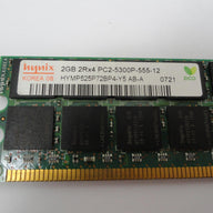 Hynix HP 2GB PC2-5300 CL5 ECC DDR2-667 DIMM ( HYMP525P72BP4-Y5 405476-051 ) REF