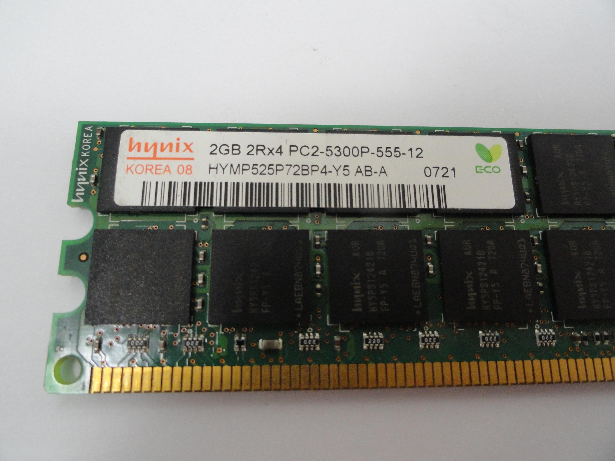 Hynix HP 2GB PC2-5300 CL5 ECC DDR2-667 DIMM ( HYMP525P72BP4-Y5 405476-051 ) REF