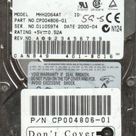 Fujitsu 6.4Gb IDE 4200rpm 2.5in HDD ( CP004806-01 MHH2064AT ) USED