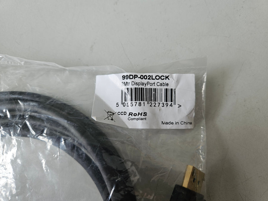 Cables Direct 2Mtr Black DisplayPort Cable ( 99DP-002LOCK ) NEW