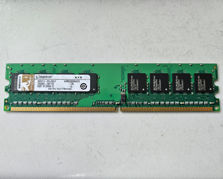 Kingston 512MB PC2-4200 DDR2-533MHz CL4 240-Pin DIMM ( KVR533D2N4/512 9905315-003.A02LF ) REF