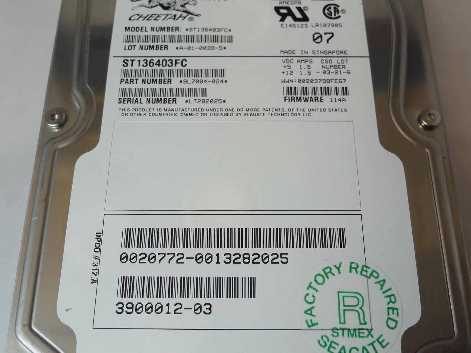 PR22999_9L7004-024_Seagate Sun 36.4Gb FC 10Krpm 3.5in Recertified HDD - Image3