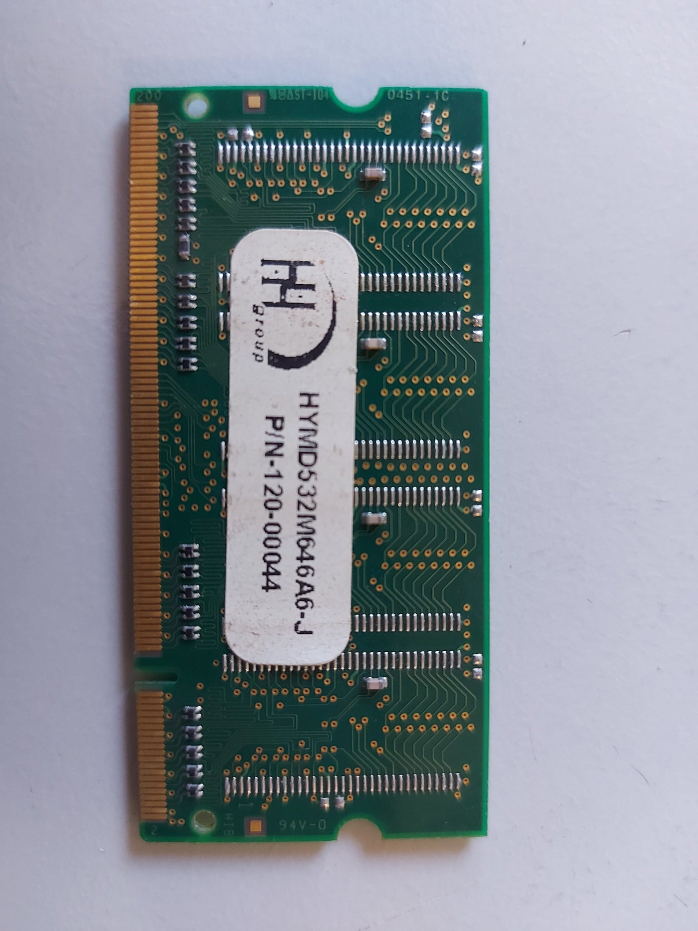 Hynix 256MB DDR CL2.5 PC2700 200pin nonECC SODIMM HYMD532M646A6-J AA-A 120-00044