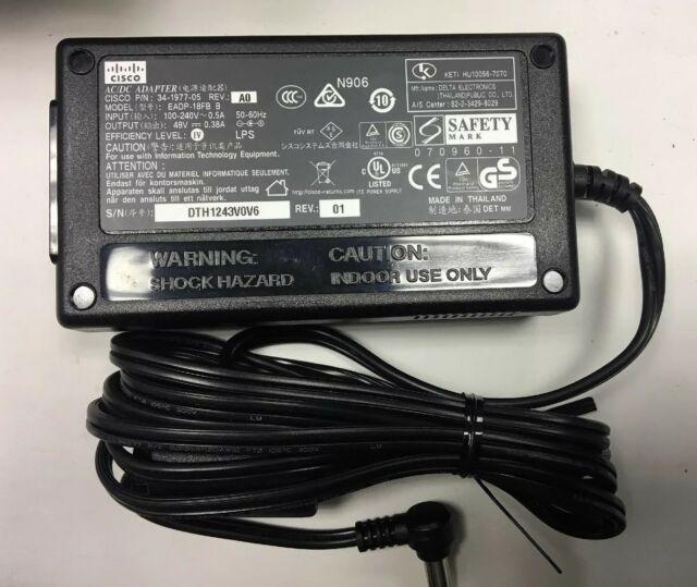 CISCO AC ADAPTOR 100-240V 0.5A IN 48V 0.38A OUT ( EADP-18FB B 34-1977-05 ) USED