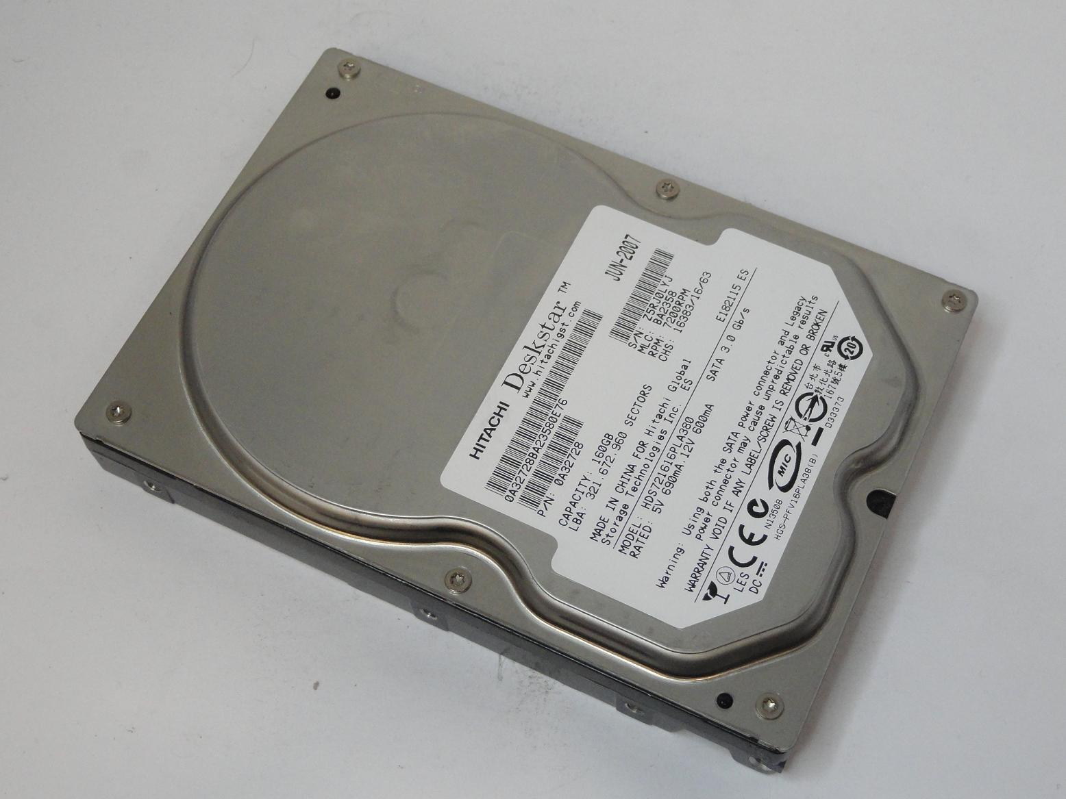 Hitachi 160GB SATA 7200rpm 3.5in HDD ( 0A32728 HDS721616PLA380 ) REF