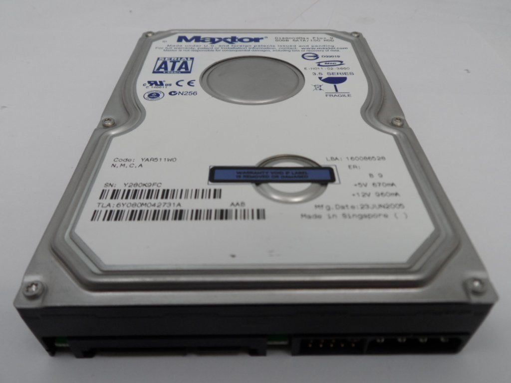 6Y080M0 - Maxtor 80Gb SATA 3.5" 7500rpm Internal HDD - Refurbished