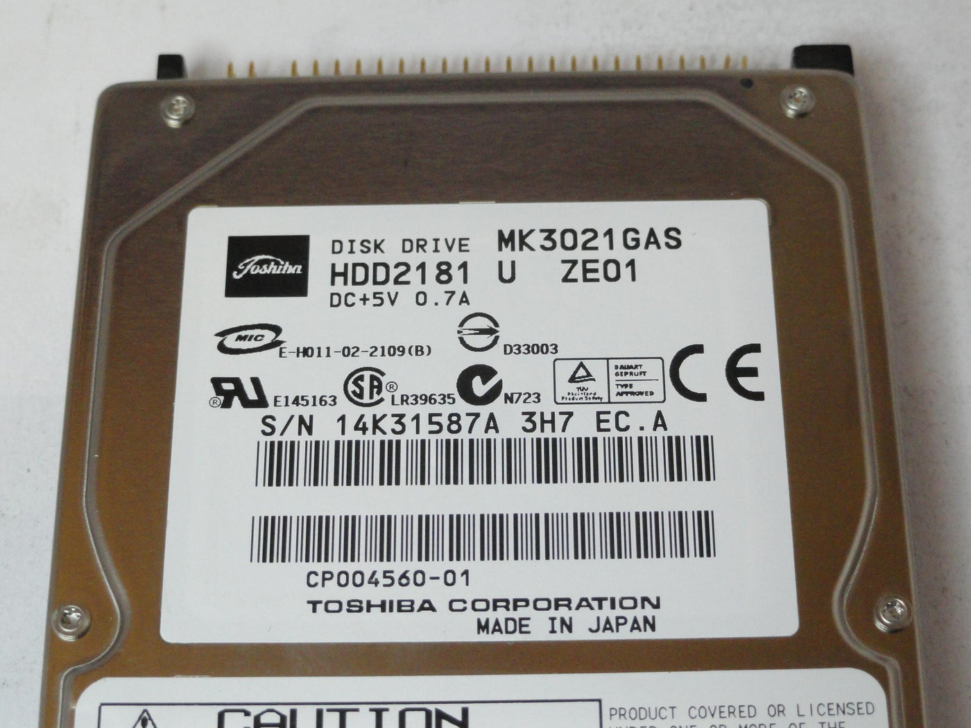 HDD2181 - Toshiba 30GB IDE 4200rpm 2.5in HDD - Refurbished
