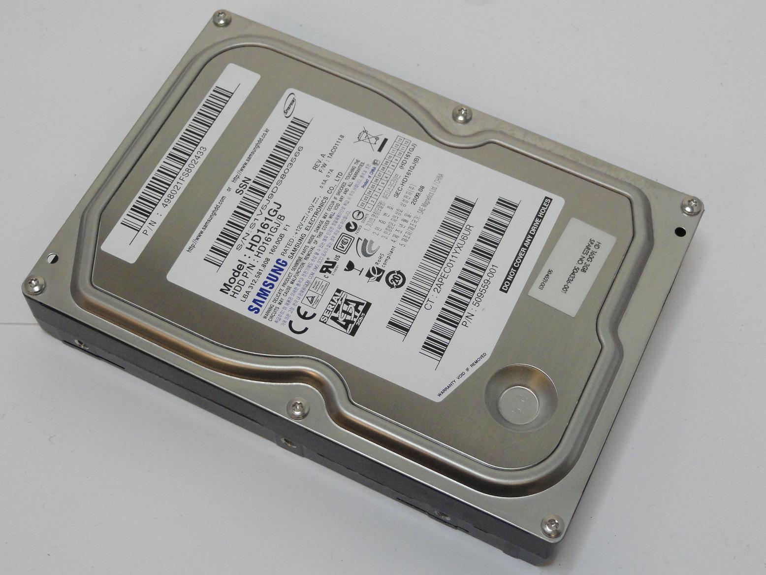 HD161GJ/B - Samsung HP 160GB SATA 7200rpm 3.5in SpinPoint HDD - Refurbished