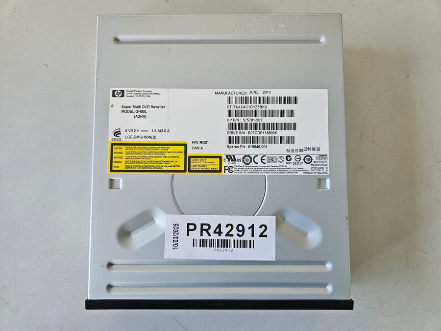 HP GH60L (A2HH) DVD-RW SuperMulti SATA Optical Drive Black Bezel ( 575781-501 615646-001 ) USED