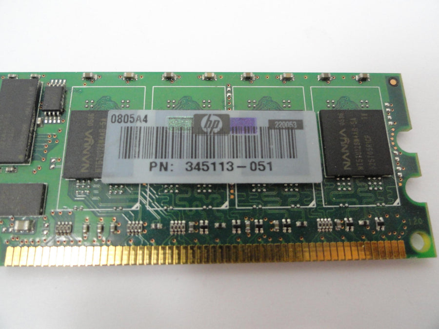 Nanya HP 1GB PC2-3200 DDR2-400 CL3 ECC Reg RAM ( NT1GT72U4PA0BU-5A 345113-051 ) REF