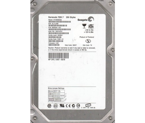 Seagate HP 200GB IDE 7200rpm 3.5in HDD ( 9W2844-031 ST3200822A 5187-8379 ) USED