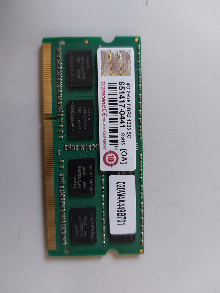 Transcend 4GB 2Rx8 DDR3 1333MHz SODIMM Module ( 020W4A449B701 ) REF