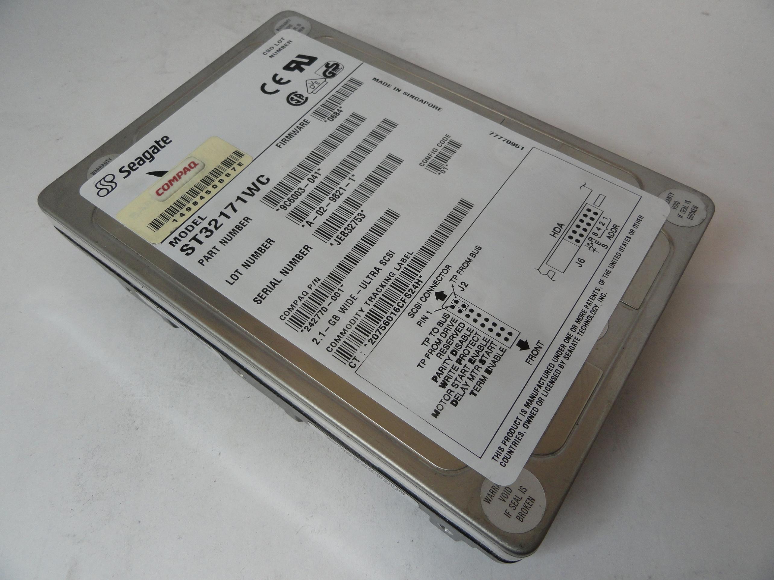 PR21794_9C6003-041_Seagate Compaq 2.1Gb SCSI 80 Pin 7200rpm 3.5in HDD - Image2