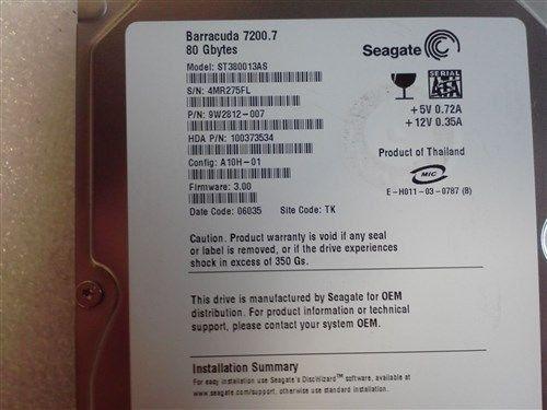 PR12260_9W2812-007_Sun Seagate 80GB SATA 7200rpm 3.5in HDD - Image2