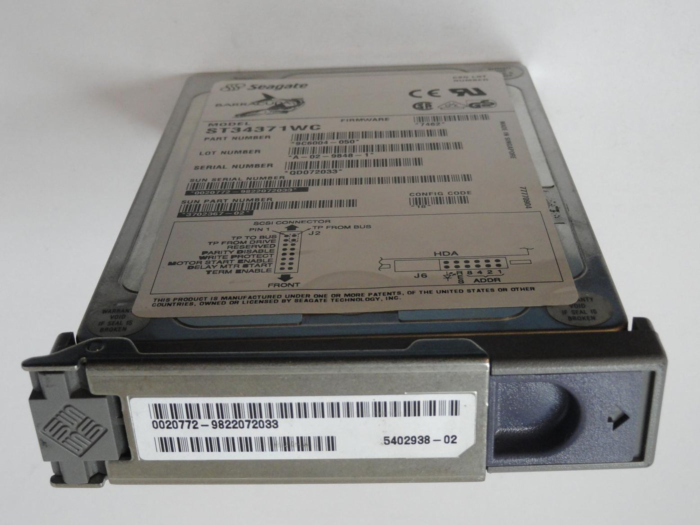 PR12919_9C6004-050_Seagate Sun 4.3GB SCSI 80 Pin 7200rpm 3.5in HDD - Image2