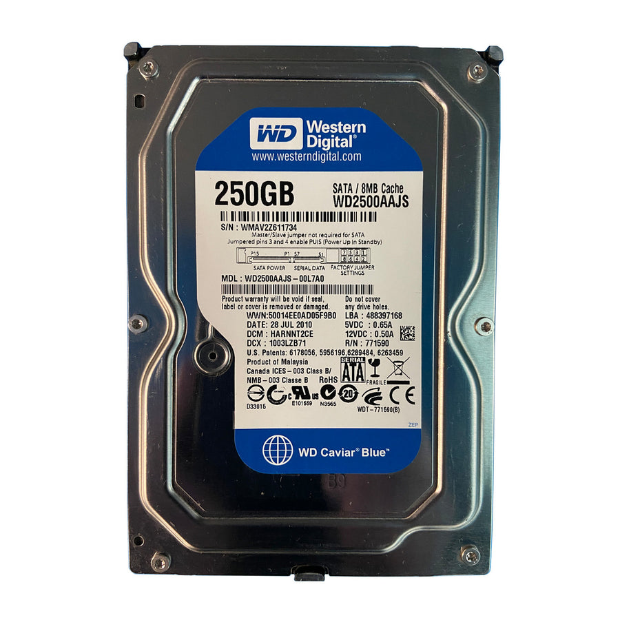 Western Digital 250GB SATA 7200rpm 3.5in HDD ( WD2500AAJS-22L7A0 ) REF