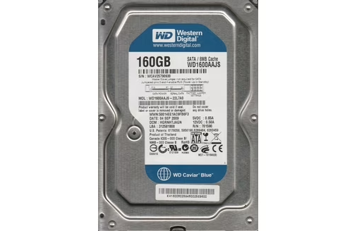 Western Digital 160Gb SATA 7200rpm 3.5in HDD ( WD1600AAJS-61M0A0 ) USED