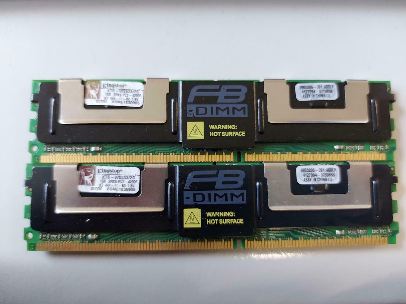 Kingston 2GB Kit (2 X 1GB) PC2-4200 DDR2 CL4 240P DIMM KTD-WS533/2G 9965286-091
